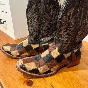 Corral Cowboy Boots Brown and Tan Patchwork Western Style